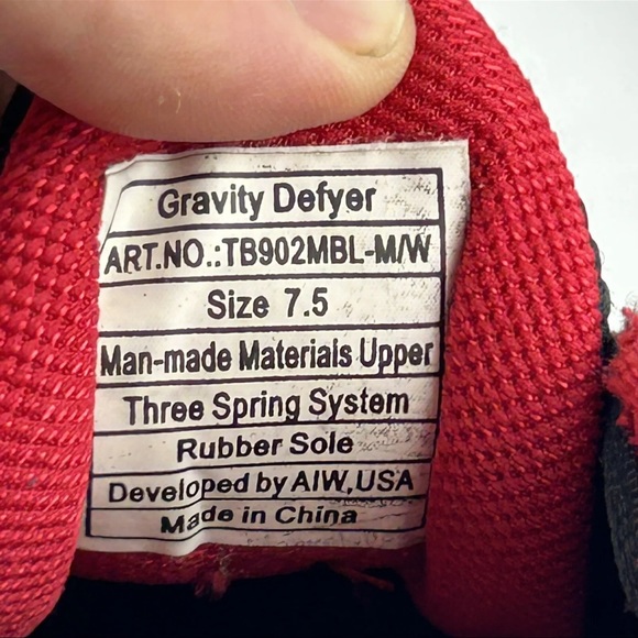 Gravity Defyer G Defy Mens Black Lace Up Sneakers TB902 Three Spring Size 7.5 - Picture 9 of 9